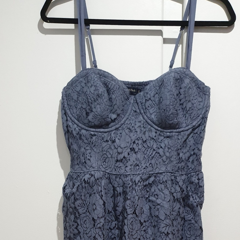 A&F Dusty Blue Dress with pockets